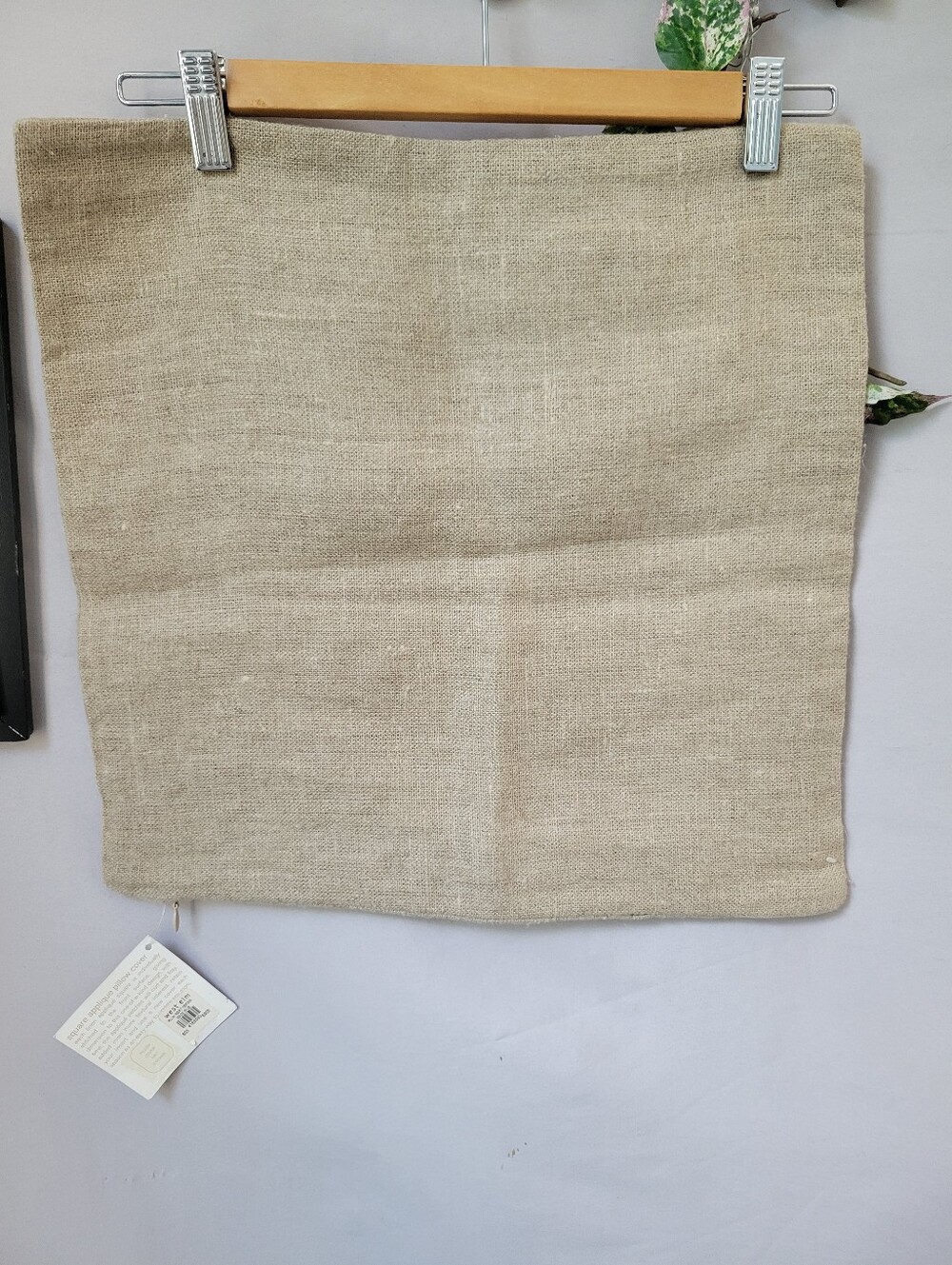 NEW West Elm Linen Textured Throw Pillow Cover Tan 16 x 16 - Picture 2 of 8